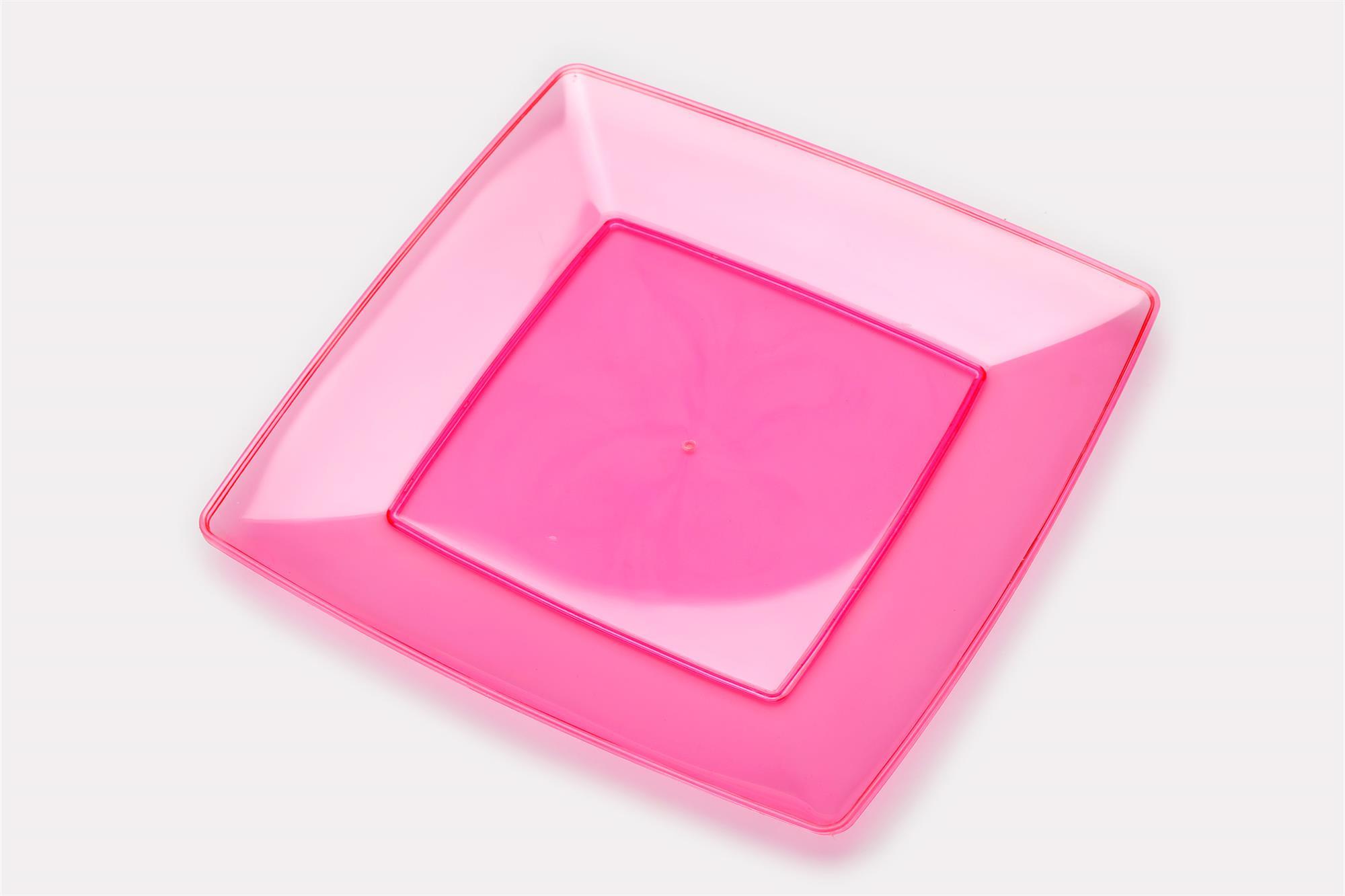 Magenta Luxury crystal square food plate 