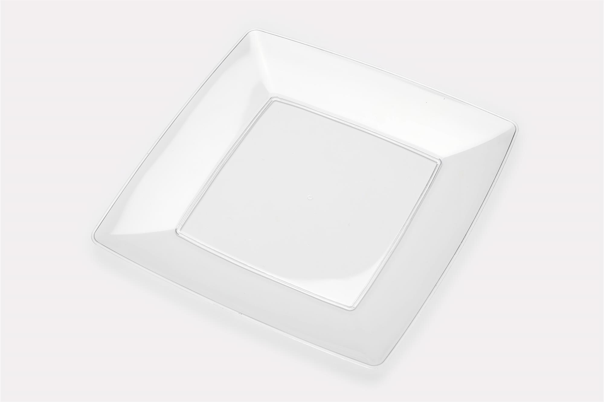 Transparent Luxury crystal square food plate 