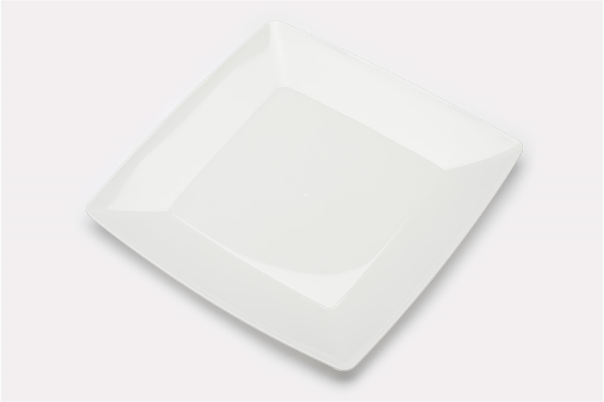 White Luxury crystal square food plate 