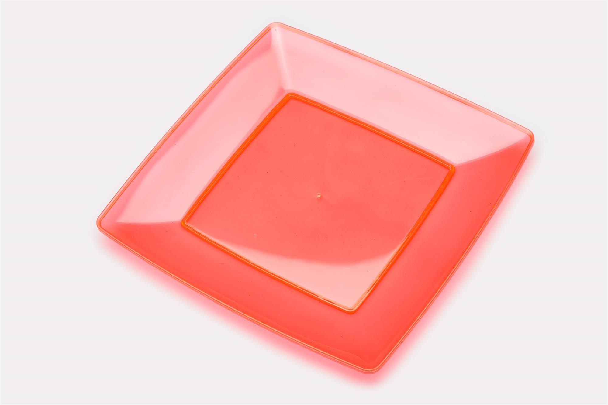 Orange Luxury crystal square food plate 